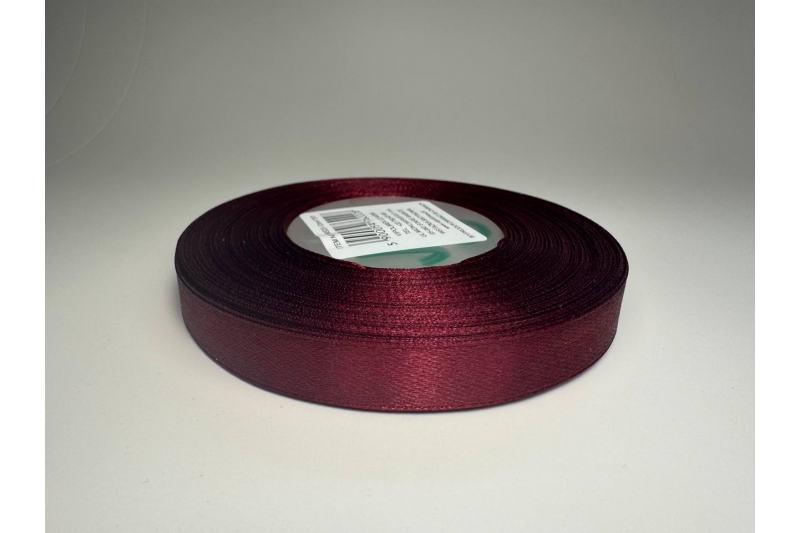 Лента атласная, 12 мм × 33 ± 1 м, цвет гранатовый №33